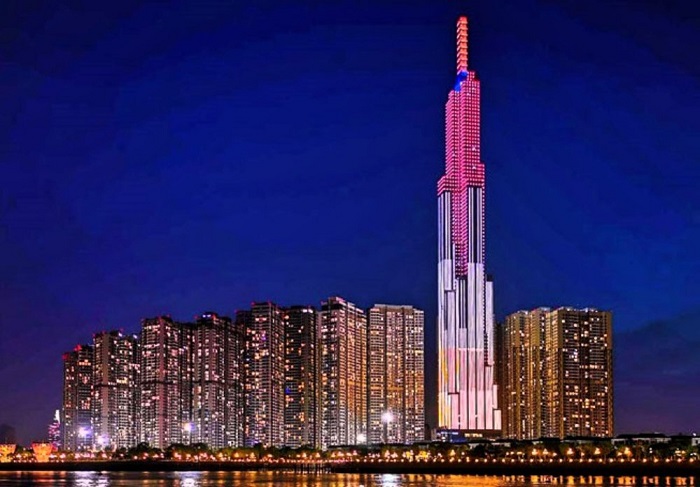 Tòa nhà Landmark 81 nổi bật về đêm